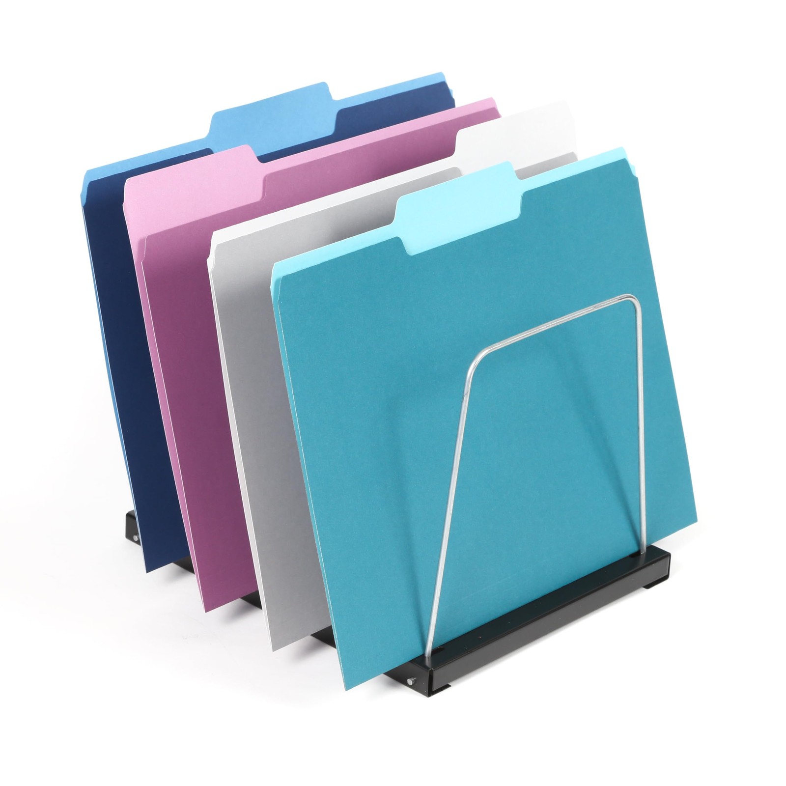 Steel Wire Adjustable Vertical 4Slot Desk File Binder Organizer Storage