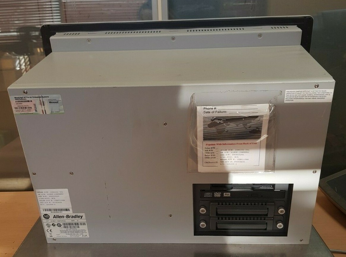 Allen Bradley 6180P-15BPXPDC Ser D Industrial Comp Keypad/Touch 2010 15" **READ