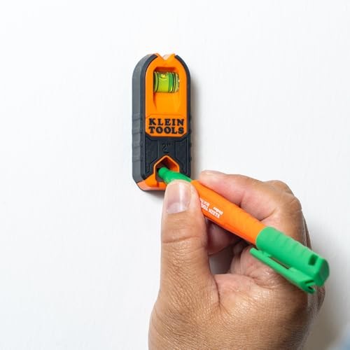 Klein Tools MSF100 Magnetic Stud Finder and Level, Compact, Single, Orange