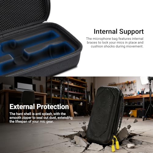 Wireless Microphone Case Compatible with JBL PartyBox Dual Mic Small Black