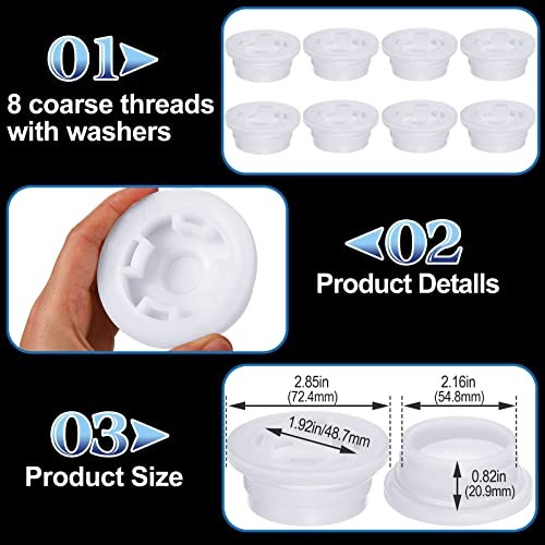 Poly Drum Bung Caps 2 in Fine Coarse Thread White 16 Pack