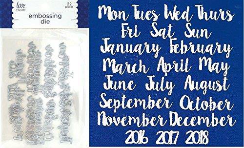 Love Nicole Embossing Die 22 pc Week Days Month & Year STC0291