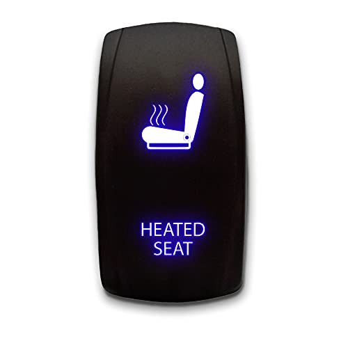 Heated SEAT - - Laser Etched Toggle Switch 20A 12V - Vertical HEATED SEAT Blue