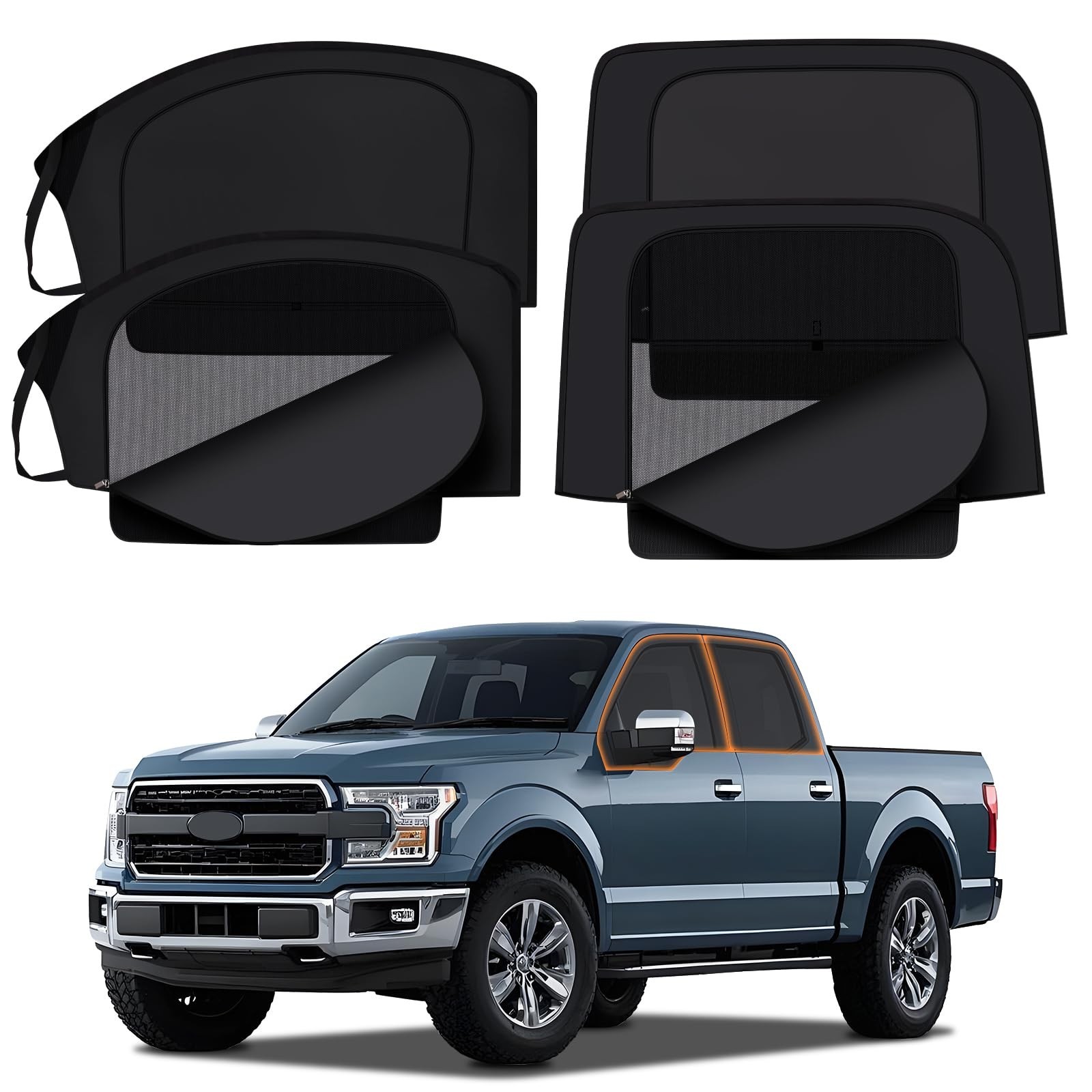 XCBYT F150 Window Sunshades for 2020-2024, Dual Layer Car Window Covers with ...