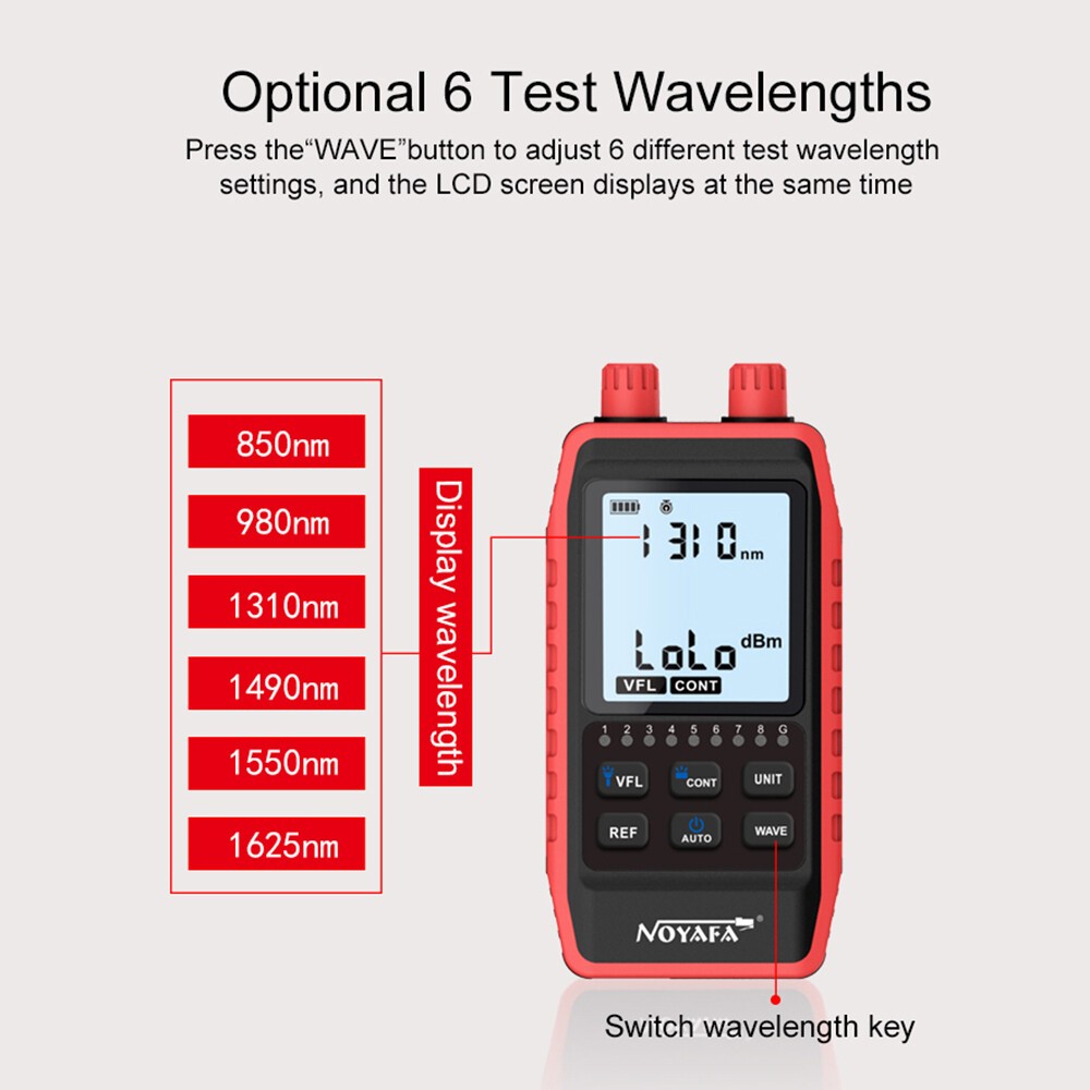 Network RJ45 Line Cable Tester Optical Power Meter Light Source & Li-ion Battery