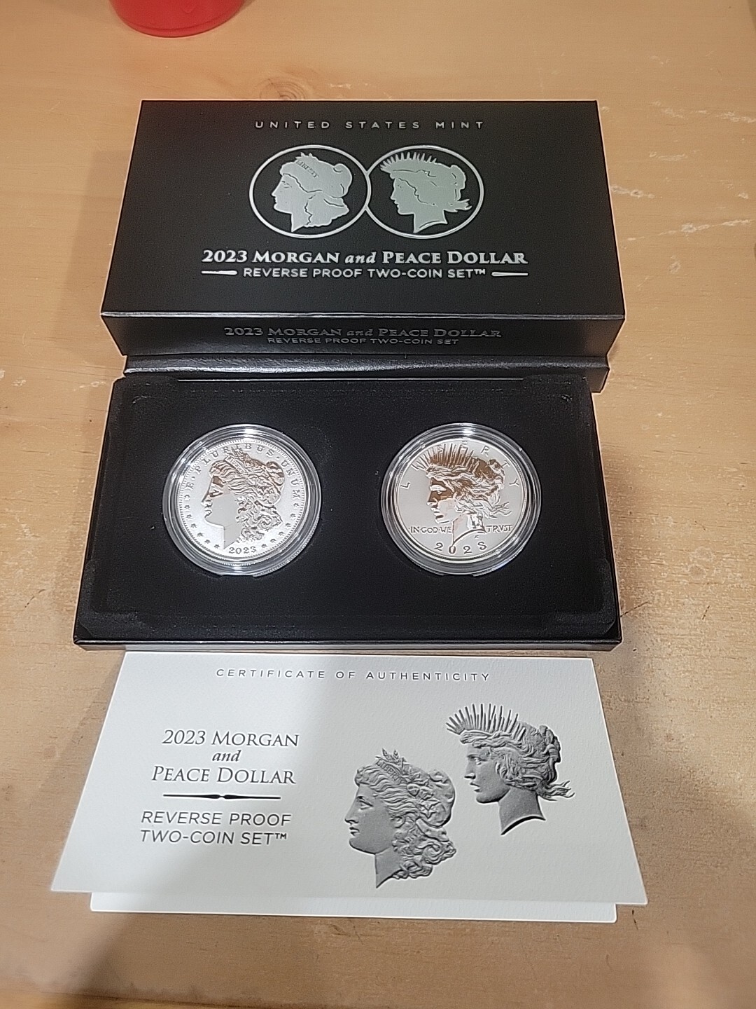 Morgan and Peace Dollar 2023 Two-Coin Reverse Proof Set 23XS