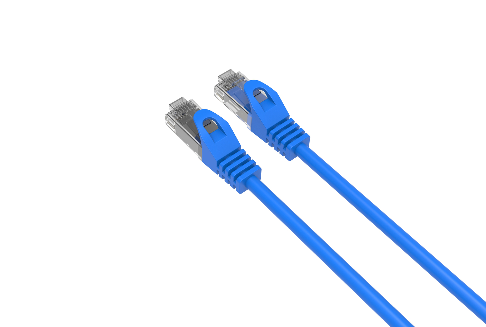 Cat6 Slim Patch Cable 28AWG Bare Copper RJ-45 Ethernet Cable 1ft Blue 50 Pack