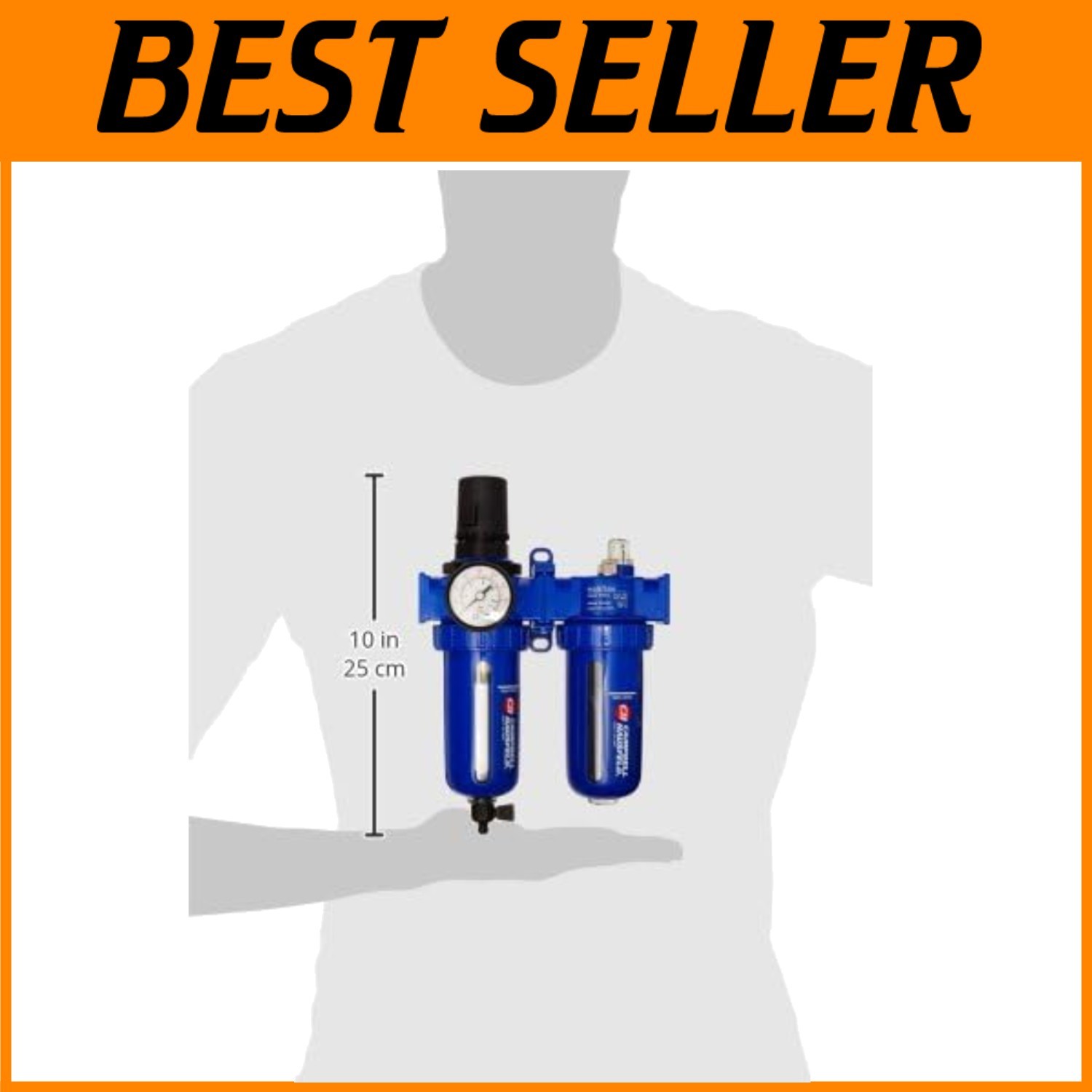 Compact 3-in-1 FRL - 150 PSI Regulator Lubricator