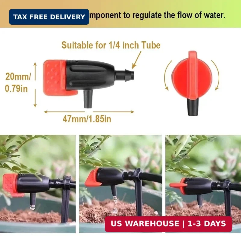 Garden Drip Irrigation Kit Automatic Irrigation System，Adjustable Water Flow Dri
