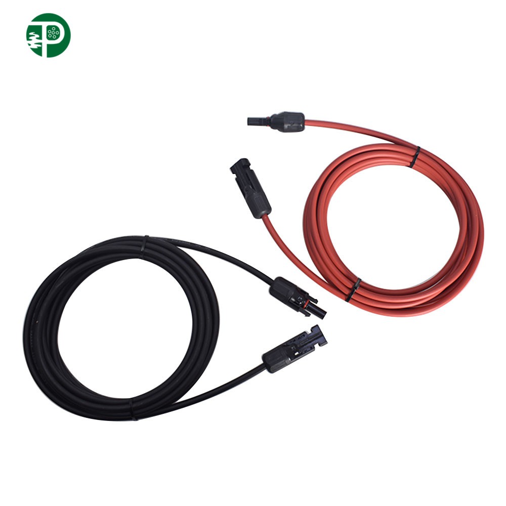 Black and Red Solar Panel Extension Cable Wire Connector 12/10 AWG 1 pair