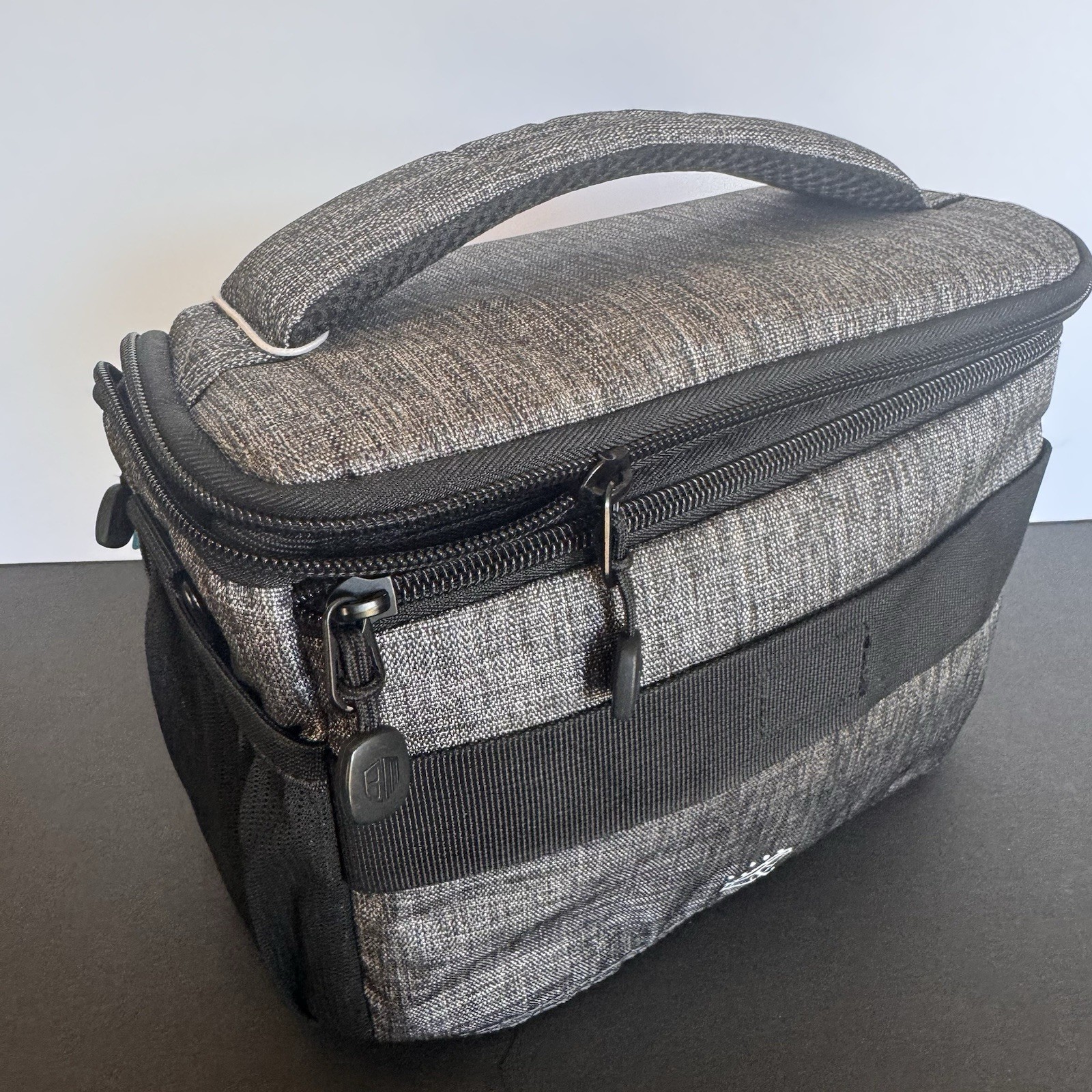 BAGSMART Compact Camera Shoulder Bag with Waterproof Rain Cover Grey Gray