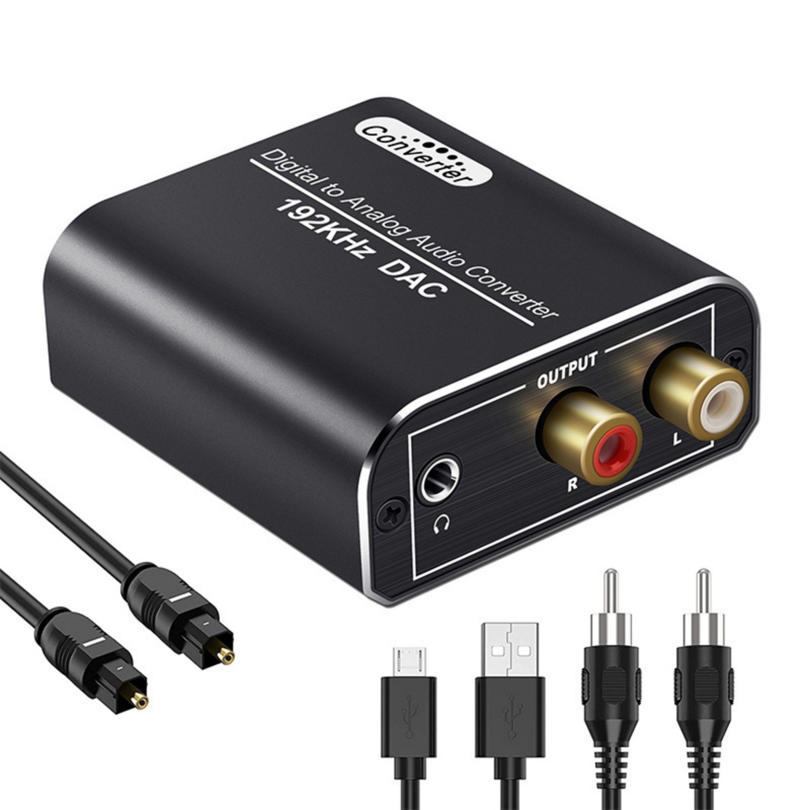 Portable Digital Audio Converter SPDIF Optical to Analog RCA Housing Plug & Play