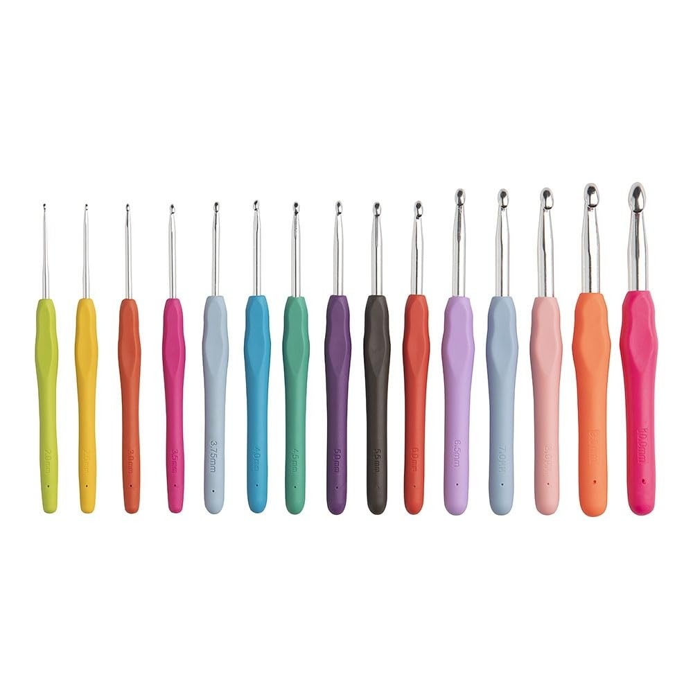 Knit Picks WeCrochet 15 Piece Expanded Bright Crochet Hook Set with Ergonomic