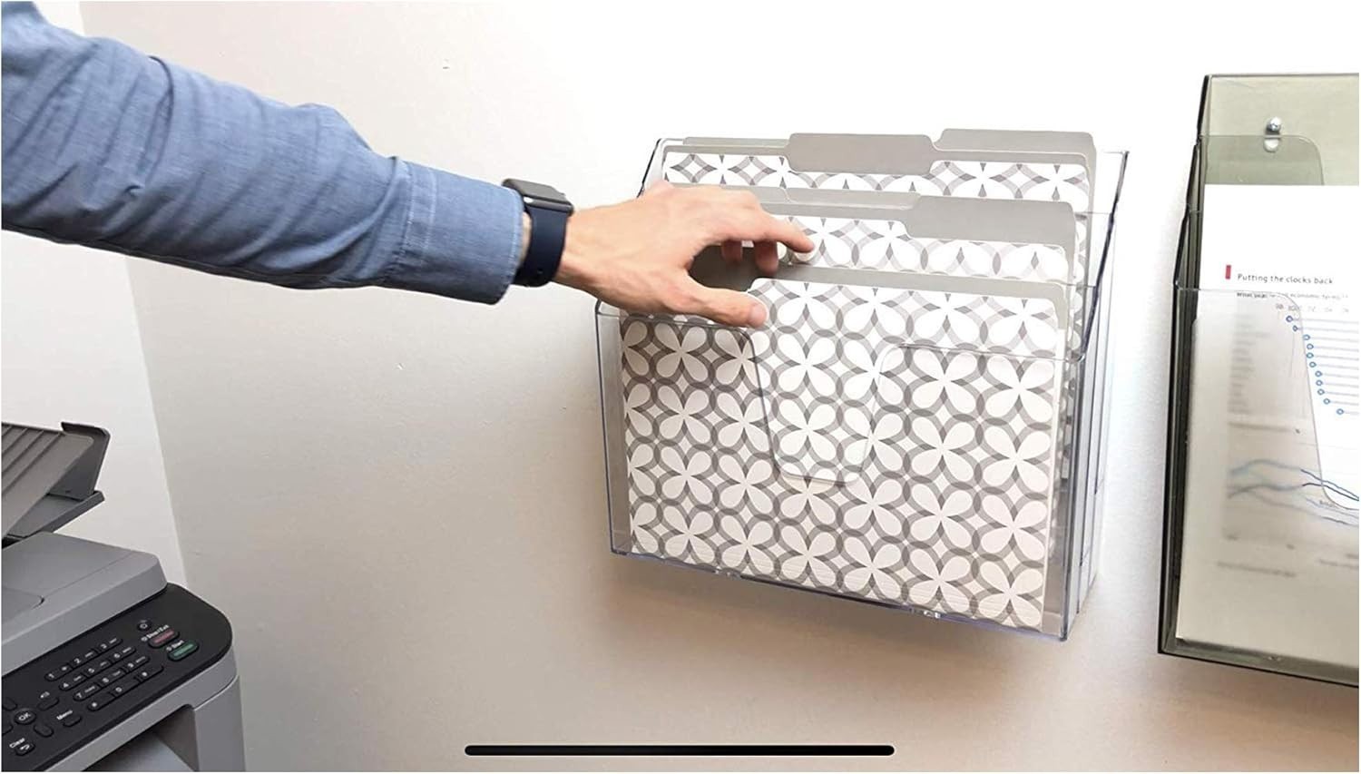 Horizontal Triple File Folder Organizer Sorter, Letter Size, Clear | 3 compar...