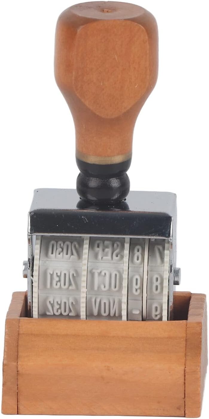 Retro Roller Date Stamper Inking Day Month Year for Eggs DIY Craft Card Making