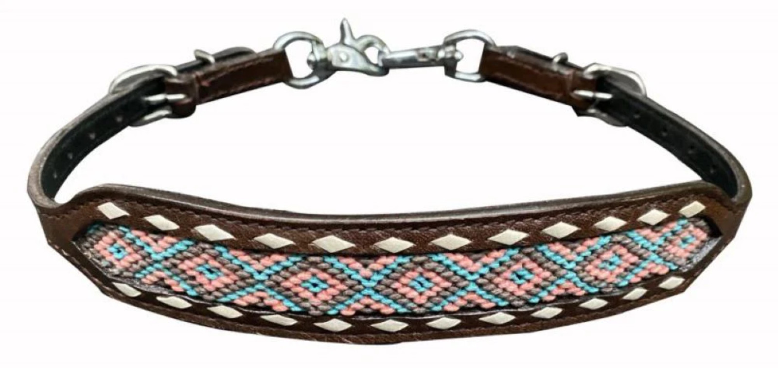 New! Showman Adjustable SOUTHWEST DESIGN INLAY WITHER STRAP w/ Rawhide lacing