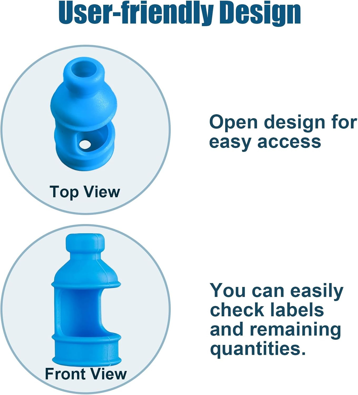 3-Pack Insulin Vial Protector Sleeve Silicone Case for 10mL Vials Blue