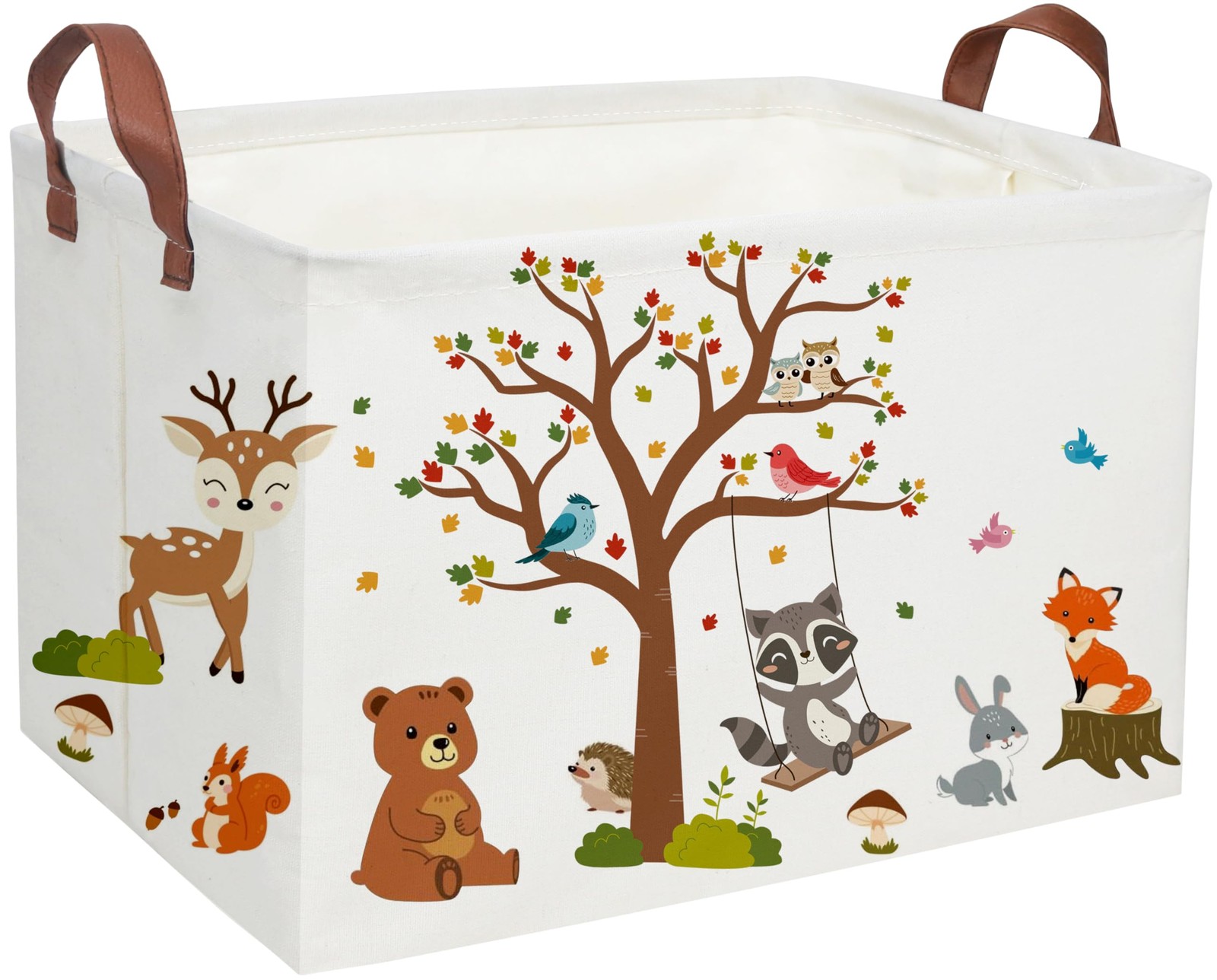 Autumn Animal Rectangular Kids Basket Storage Bin Book Box Nursery Decor