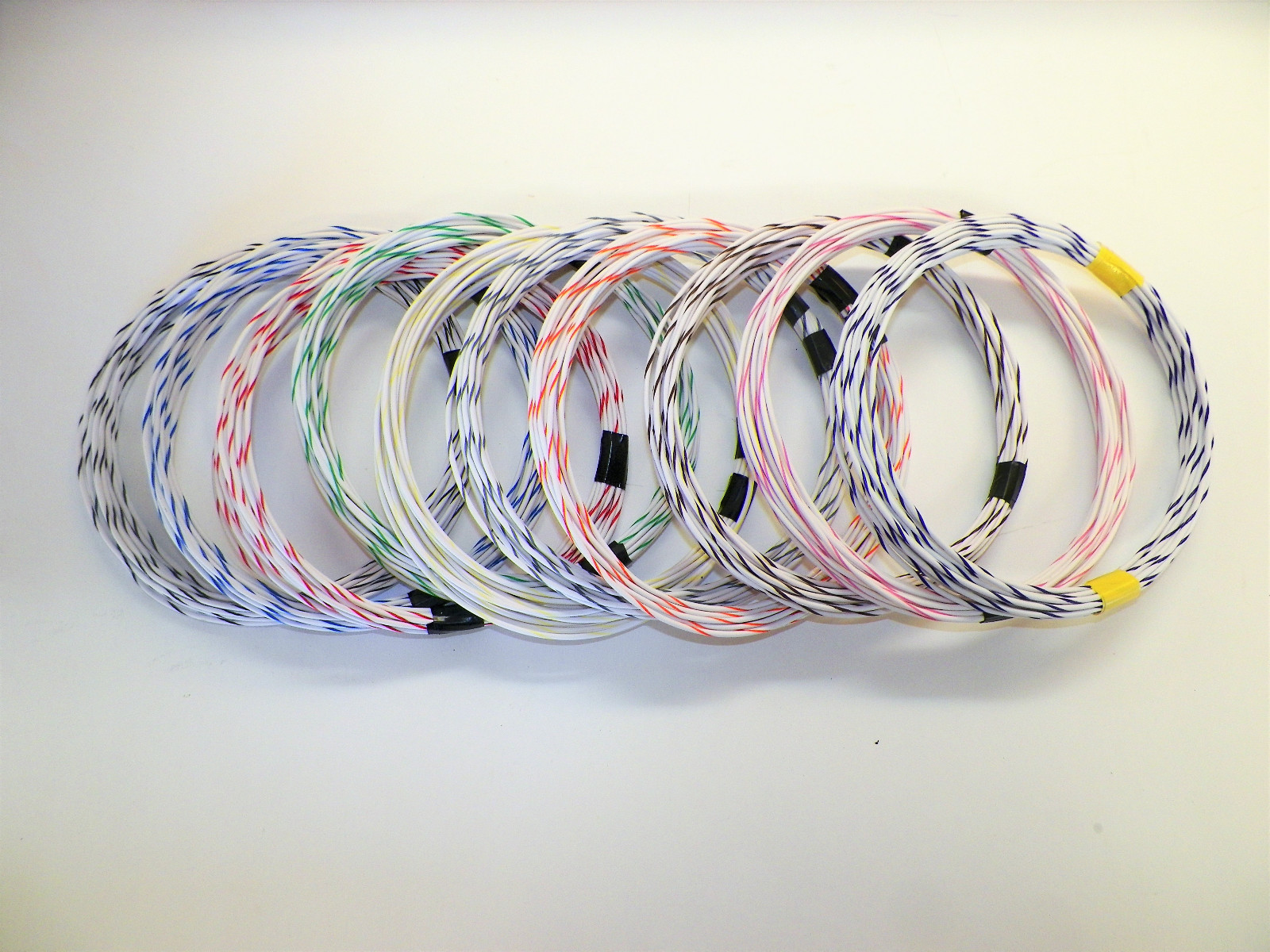 WHITE hi temp automotive 16 gauge GXL wire + 10 STRIPED color wiring options