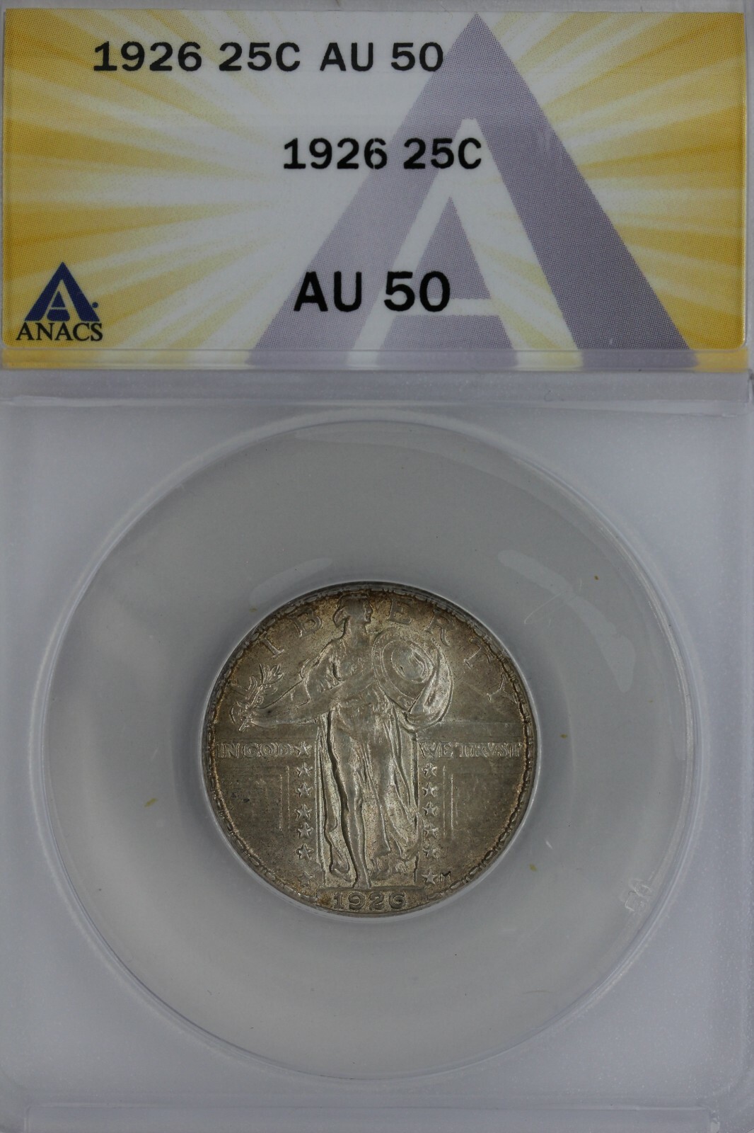 1926  .25  ANACS  AU 50   Standing Liberty Quarter,Liberty 25 Cents