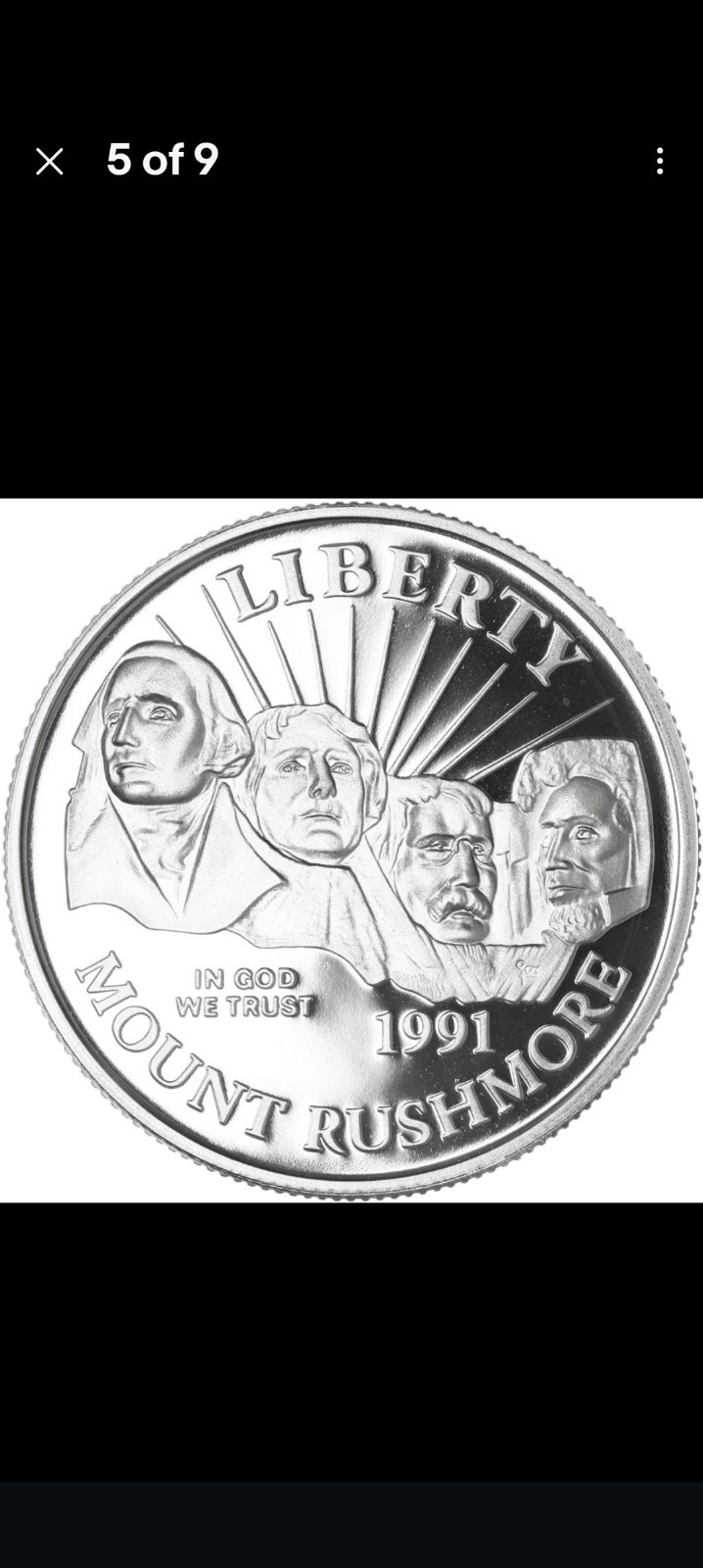 US Mint 1991 Prestige Proof 7 Coin Set Mount Rushmore Commemorative Silver $1