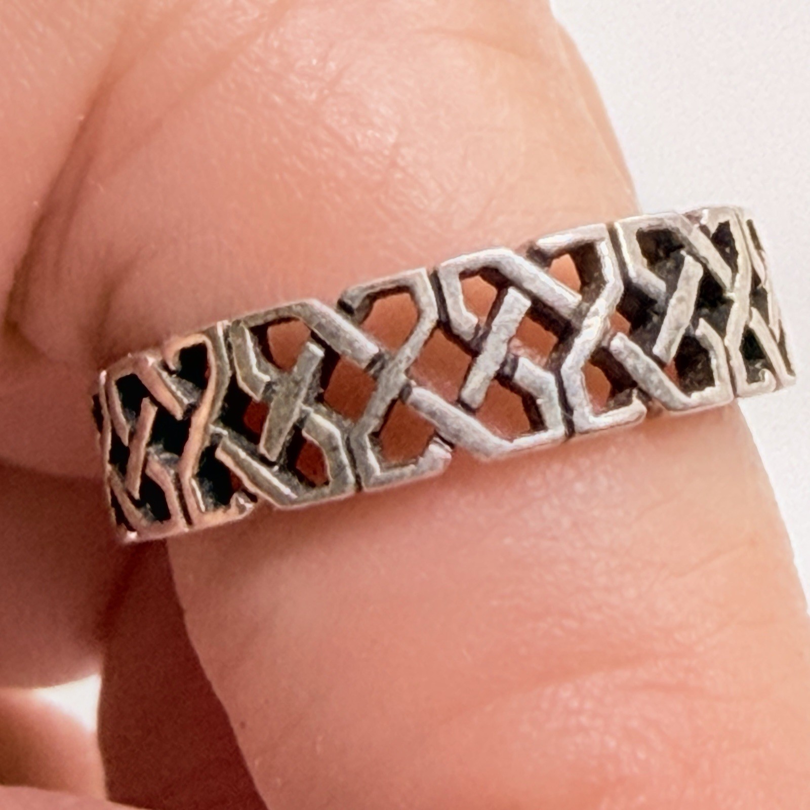 2 PCs 925 Solid Sterling Silver Toe Open Ring Adjustable, Sun & Patterned Design