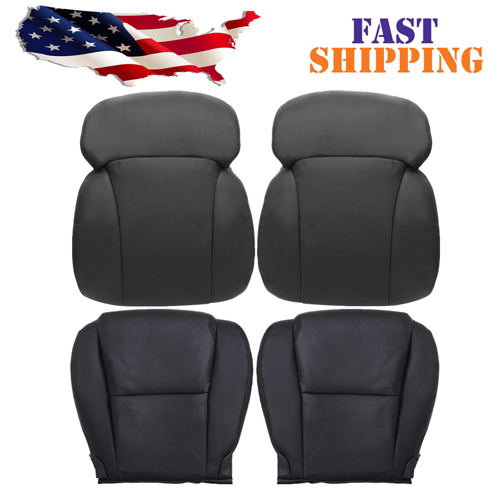 For Lexus GS300 GS350 460 2006-2011 Seat Cover Driver Passenger Bottom Top Black
