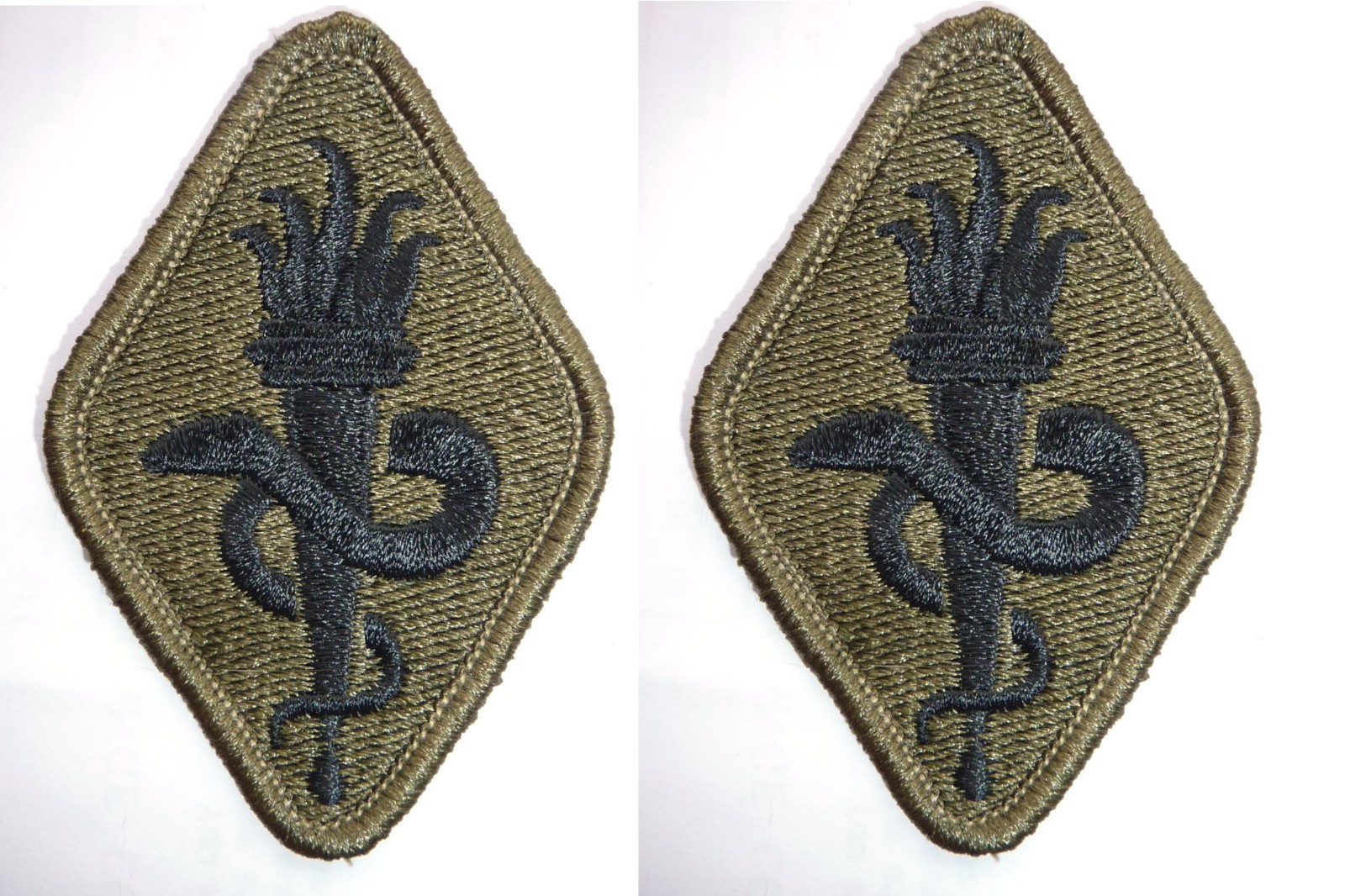 US Army Medical Service Field Training School Subdued OD Patches