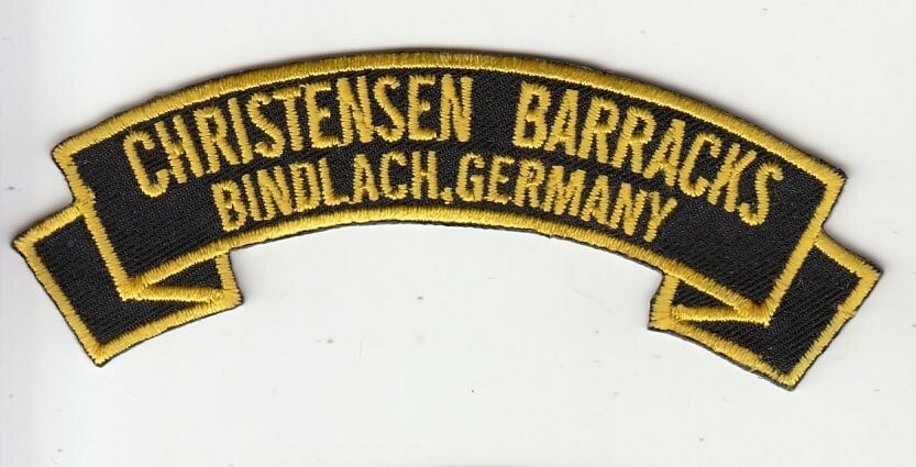 Christensen Barracks, Bindlach  Germany 4" embroidered rocker tab patch