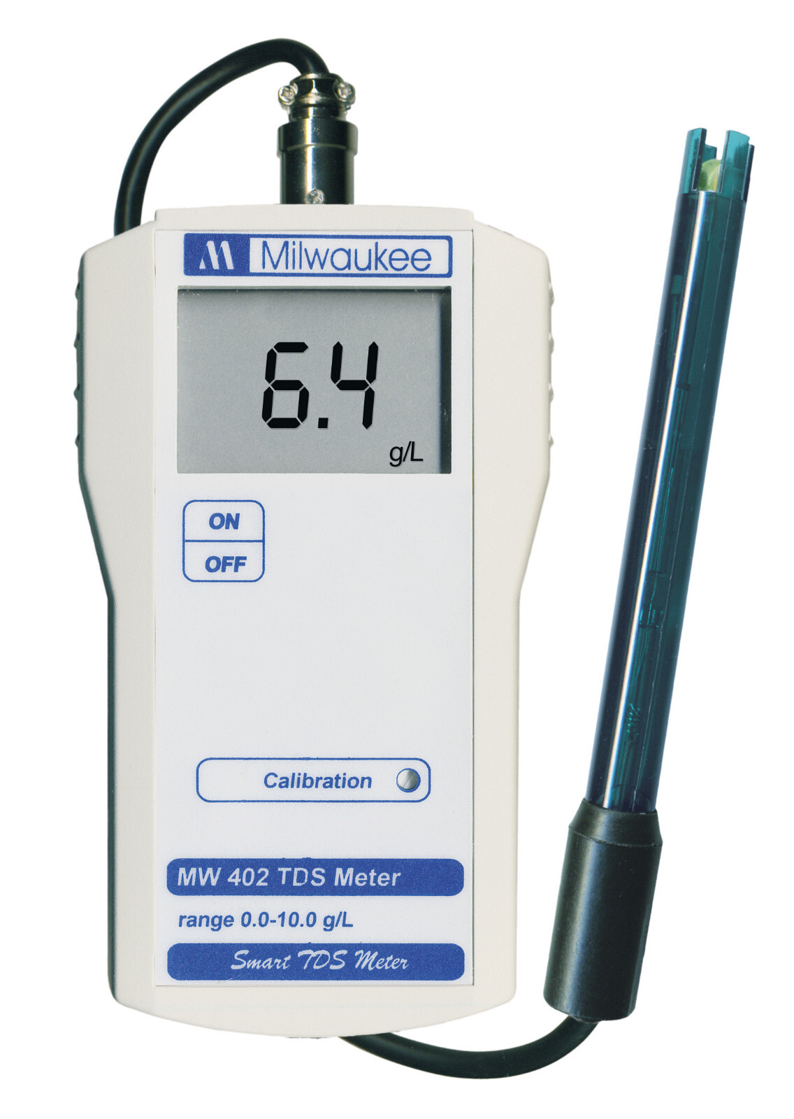 Milwaukee MW402 TDS Portable Meter Tester, 0.0 - 10.0 g/l (ppt), ATC