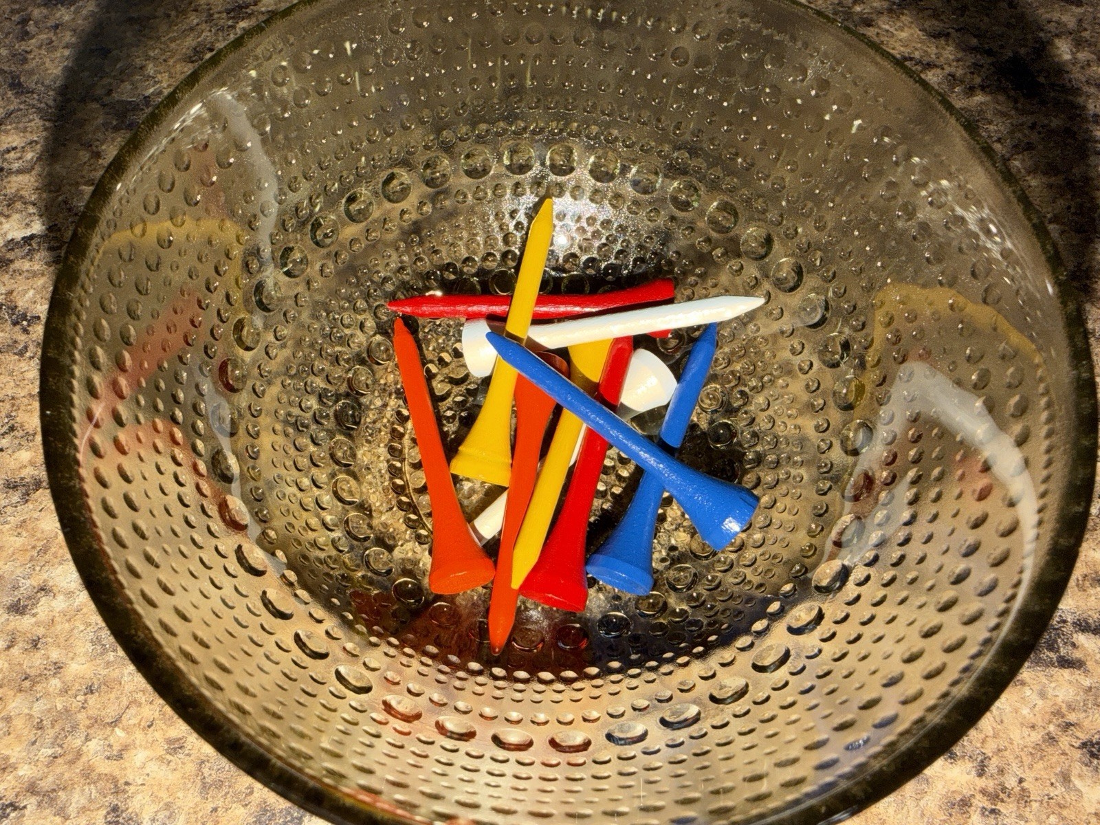 10 Multicolor Wooden Golf Tees Set
