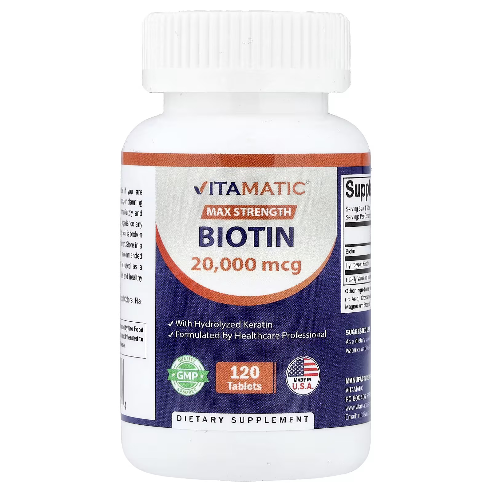 Vitamatic Biotin With Hydrolysed Keratin 120 Tabs