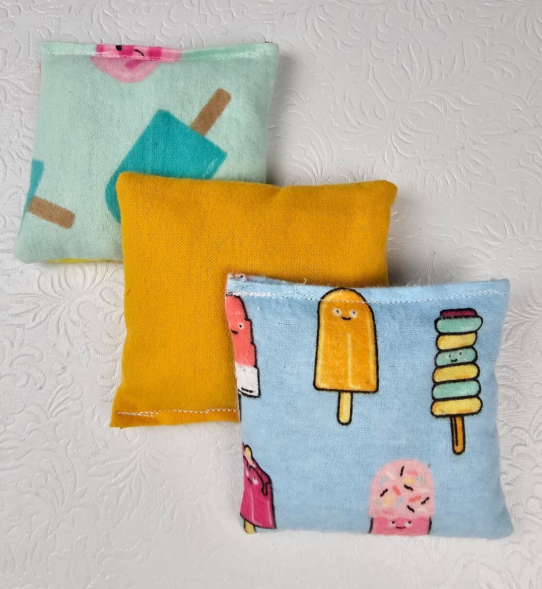 Reusable Hand Pocket Warmers Flax Seed Filled For Longer Heat Or Use As Cold