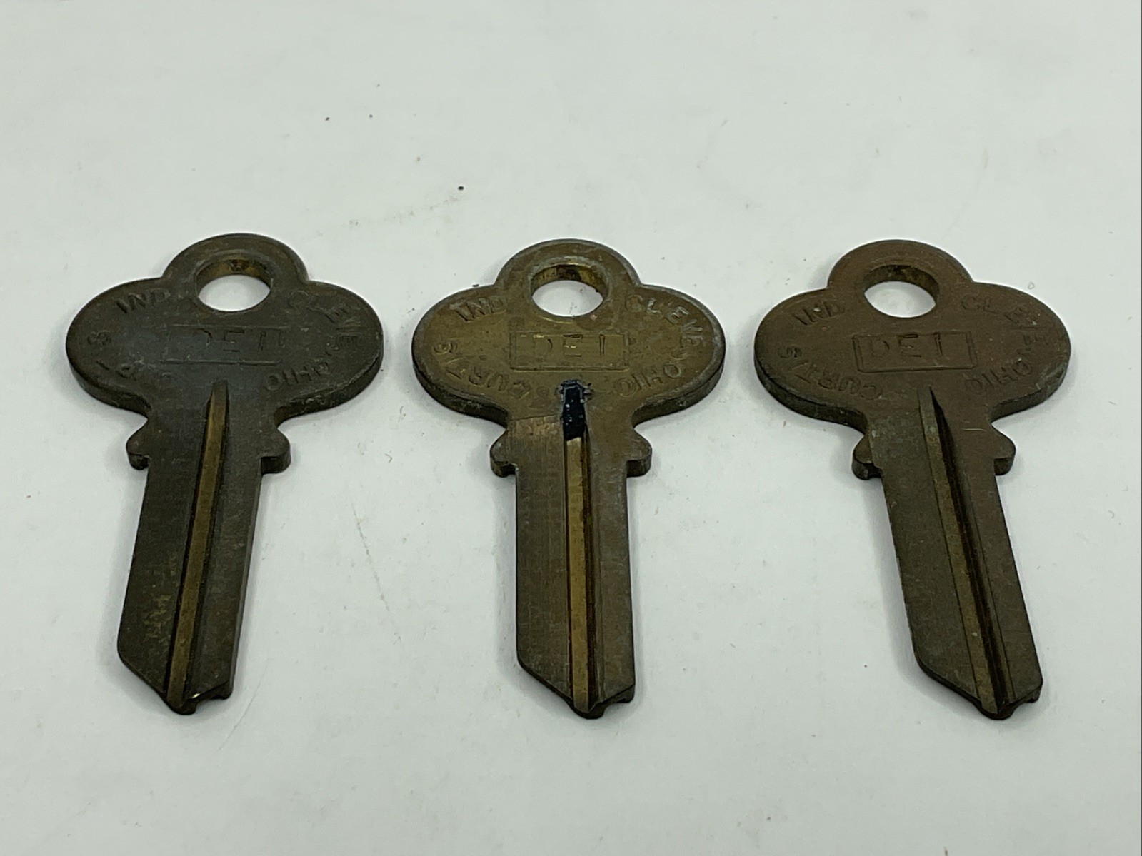 Curtis Industries NOS Key Blank Lot Of 3 Uncut DE1 Brass Tone A-CK16