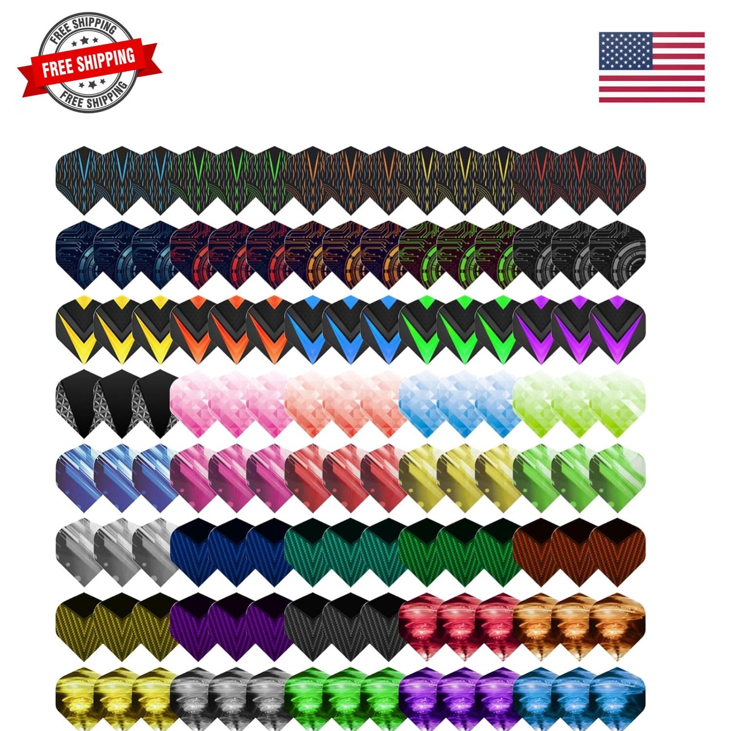 120PCS Dart Flights Durable Standard PET Dart Flights Replacement Feather Tai...