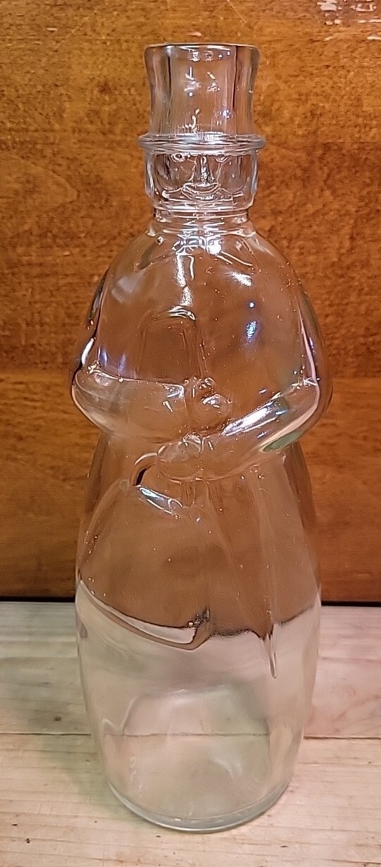 Vtg 1935 "Carrie Nation" Figural Glass Syrup Bottle Umbrella, Owens-Illinois