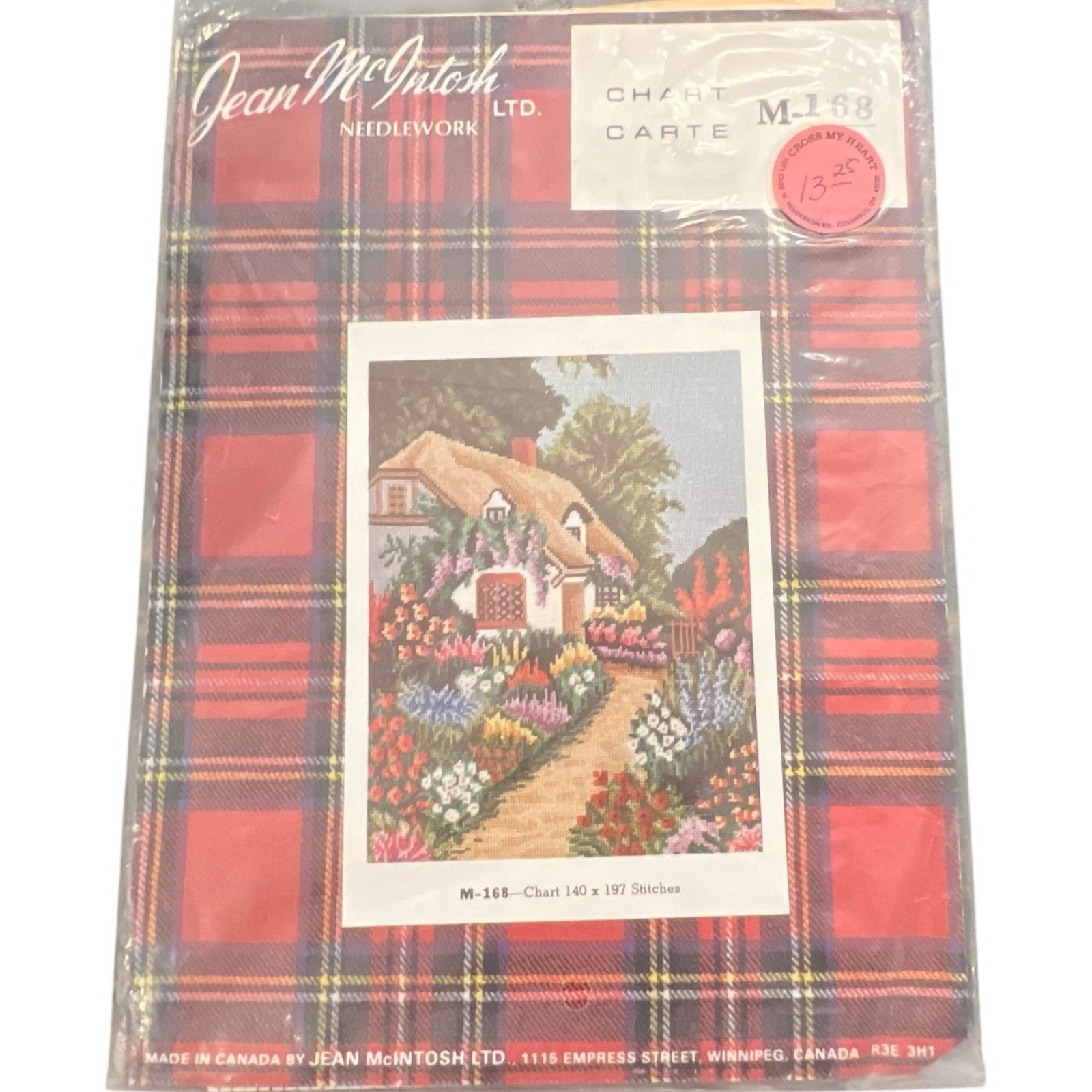 Jean McIntosh Cottage Floral Gardens Needlepoint Pattern Chart M-167 VTG PRETTY