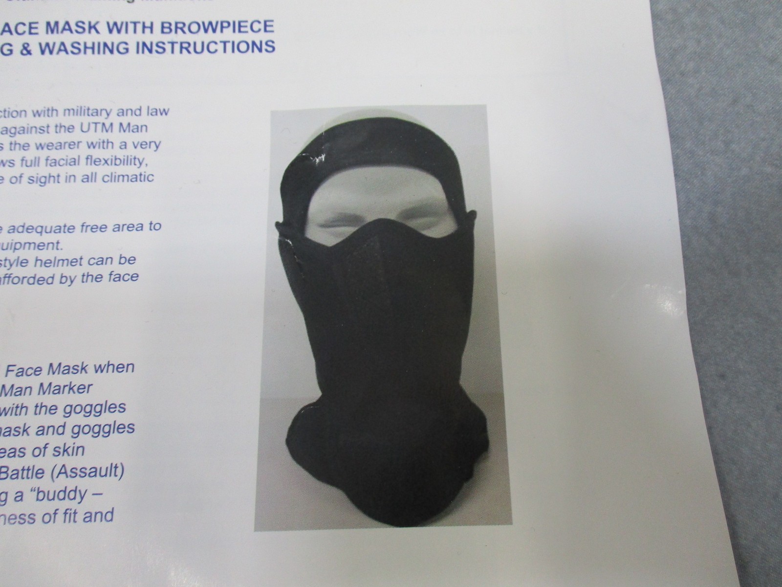 UTM 69-0304 Protective Facemask Neoprene Ski Mask Tactical Gear Black
