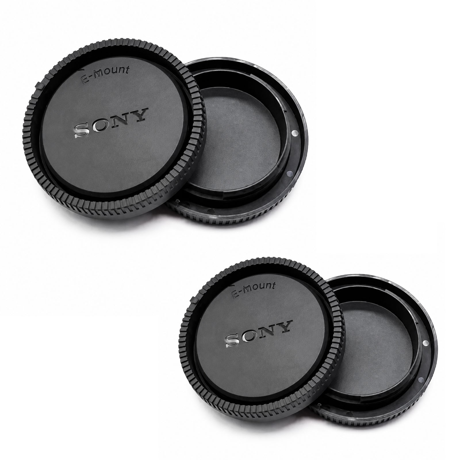 2pc Sony E-Mount Body Cap + Rear Lens Cap for Alpha NEX Mirrorless Cameras