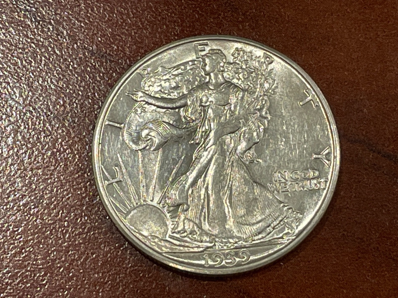 1939 D Walking Liberty Silver Half Dollar - AU Condition