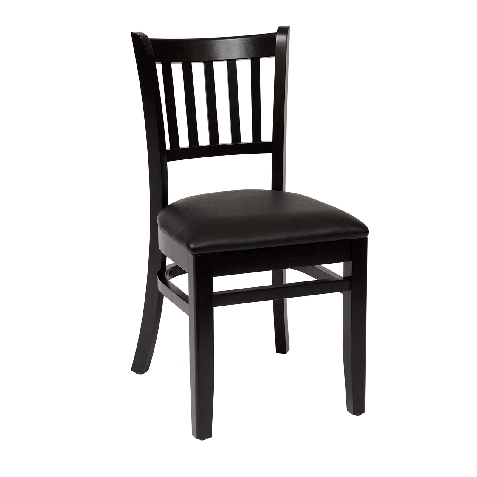 Oak Street Mfg WC102BLKBLK Verticalback Black Wood Chair w/Black