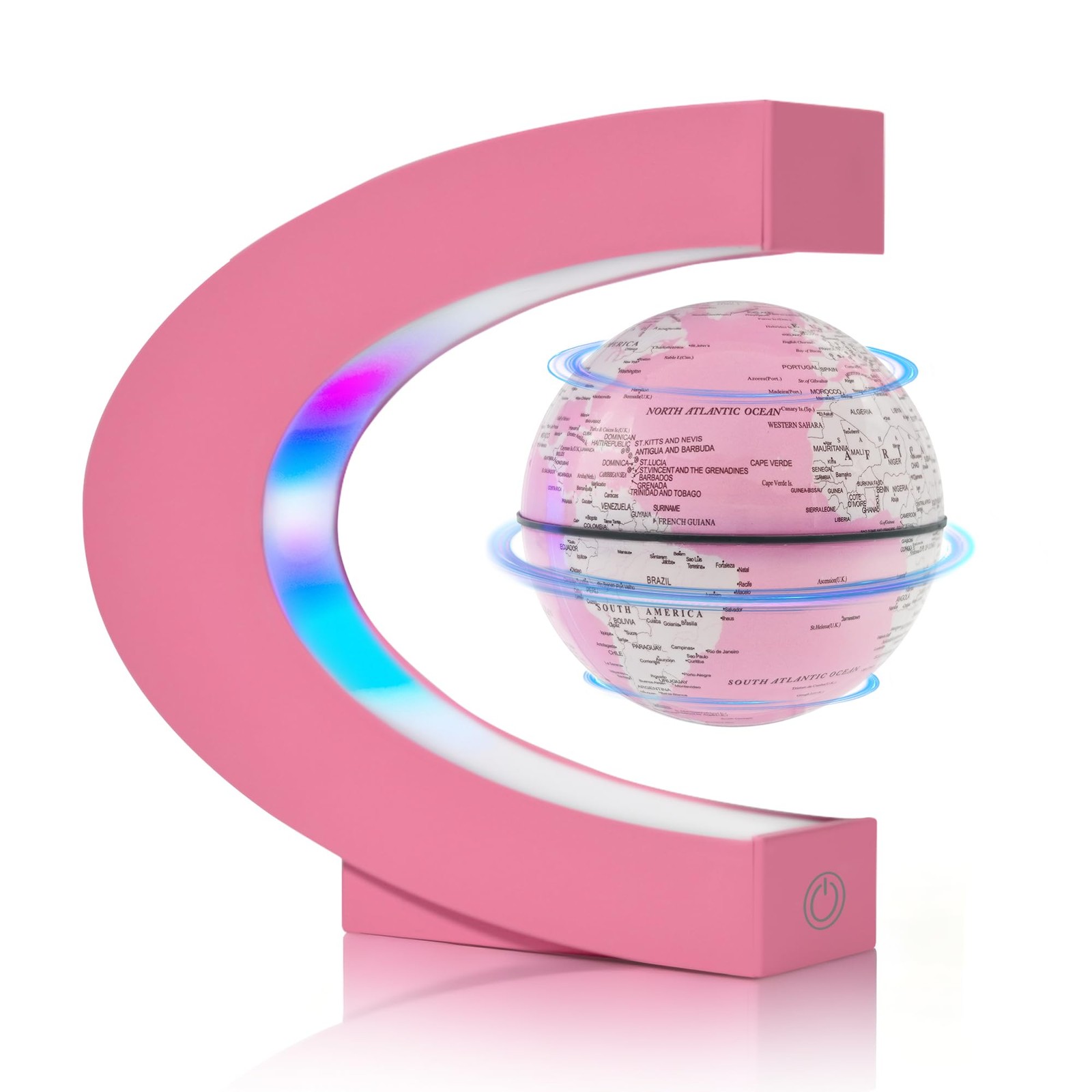 Magnetic Levitation Floating Globes with LED Lights, C Frame Floating Globe L...
