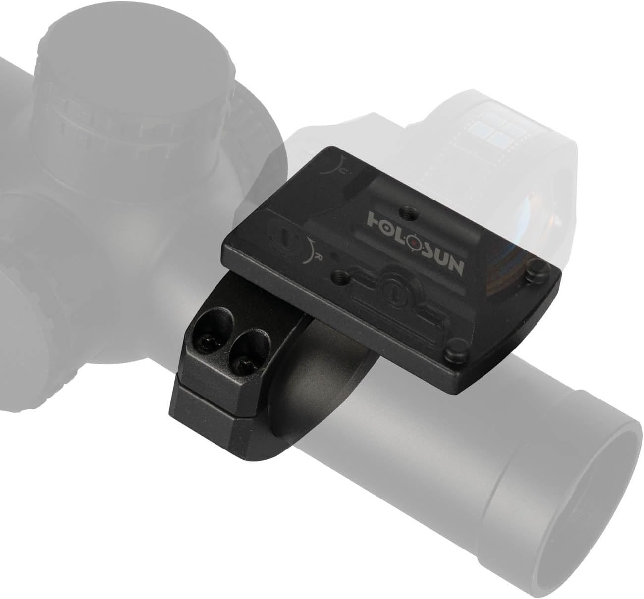 Monstrum Low Profile Piggyback Red Dot Ring Mount for Rifle Scopes | 30 Black