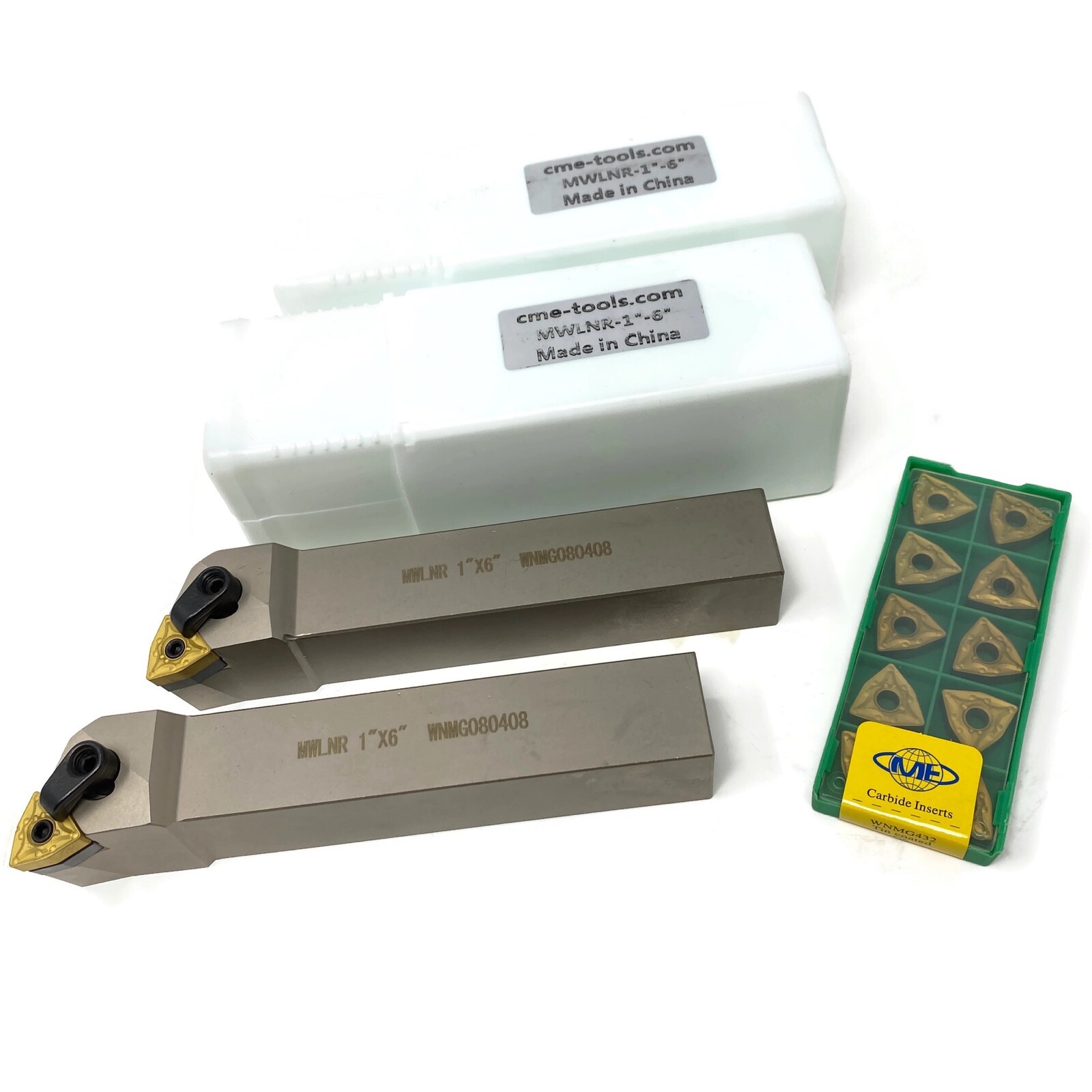 2pcs MWLNR 1" x 6" Index Turning Tool, Extra 10pcs WNMG432 Inserts #MWLNR-1
