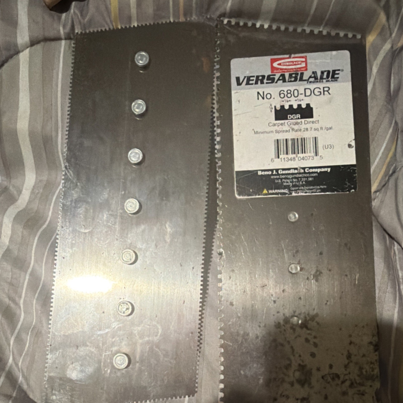 Gundlach 680-DGR & 680-FGA Steel Trowel Blades Silver 2 Pieces