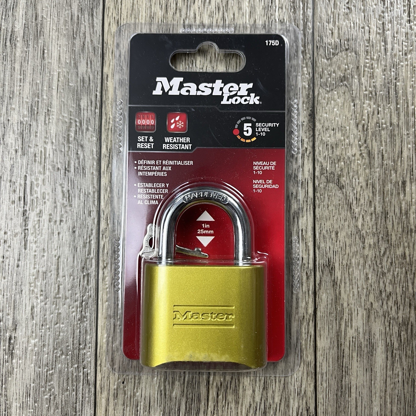 NEW - Master Lock Steel Resettable Double Locking Combination Padlock, 175D