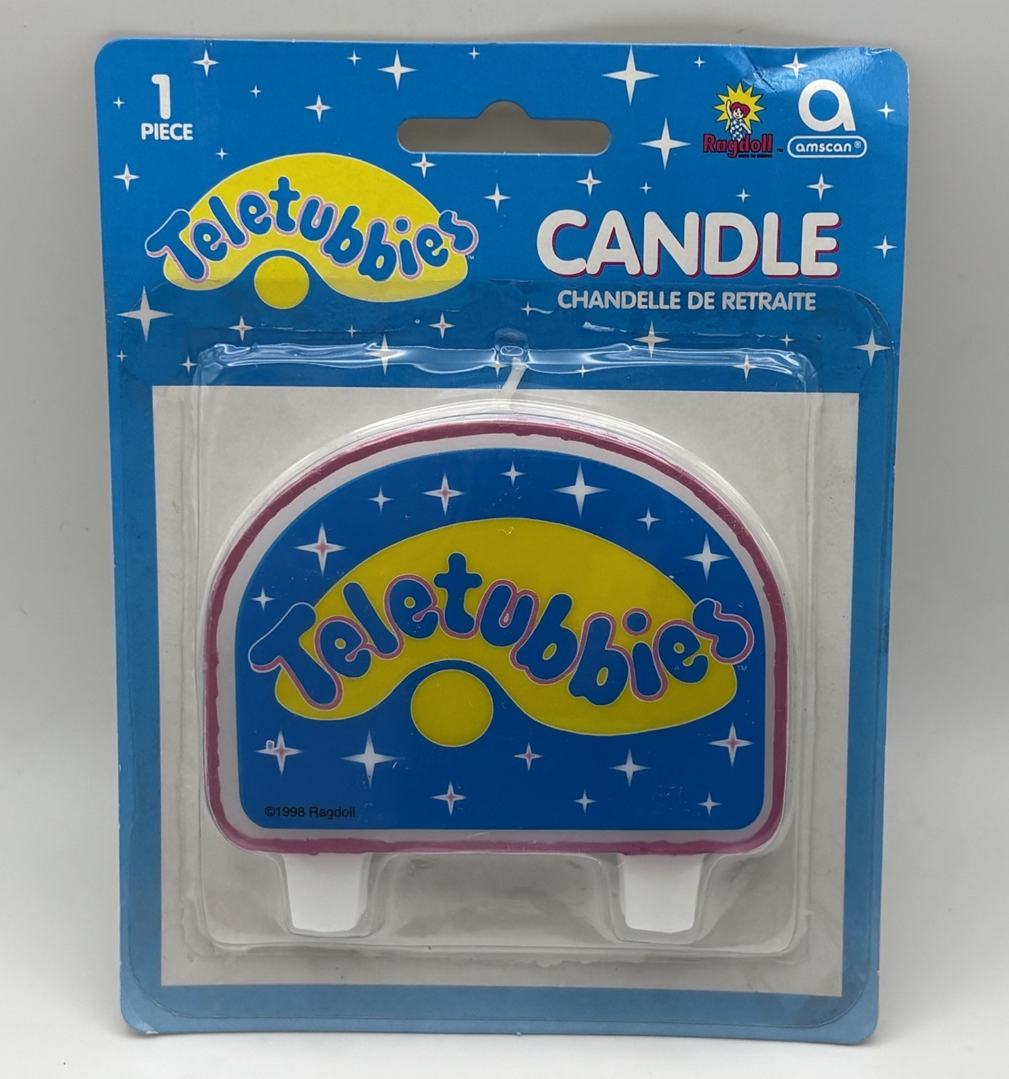 Teletubbies 1998 Vintage Candle Flat NOS New Sealed Birthday Ragdoll
