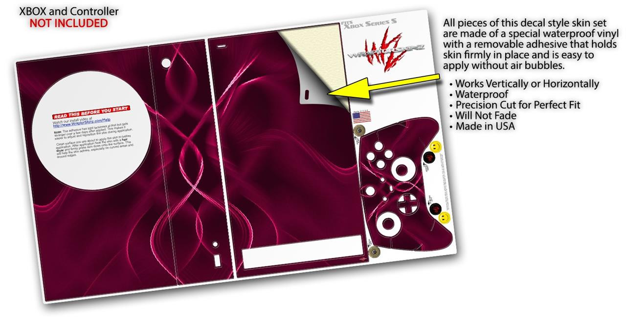 Skin Wrap for XBOX Series S Console Controller Abstract 01 Pink