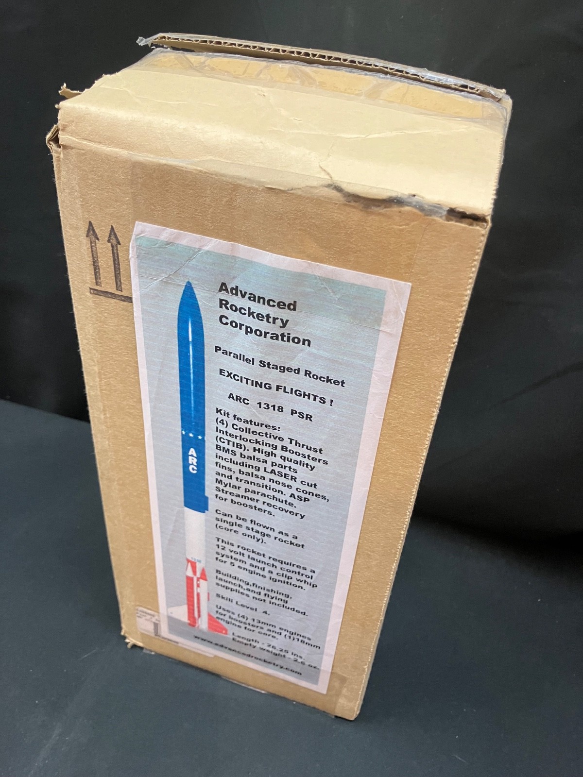 ADVANCED ROCKETRY CORP. ARC-1318 PARALLEL STAGED FLYING MODEL ROCKET KIT -Open