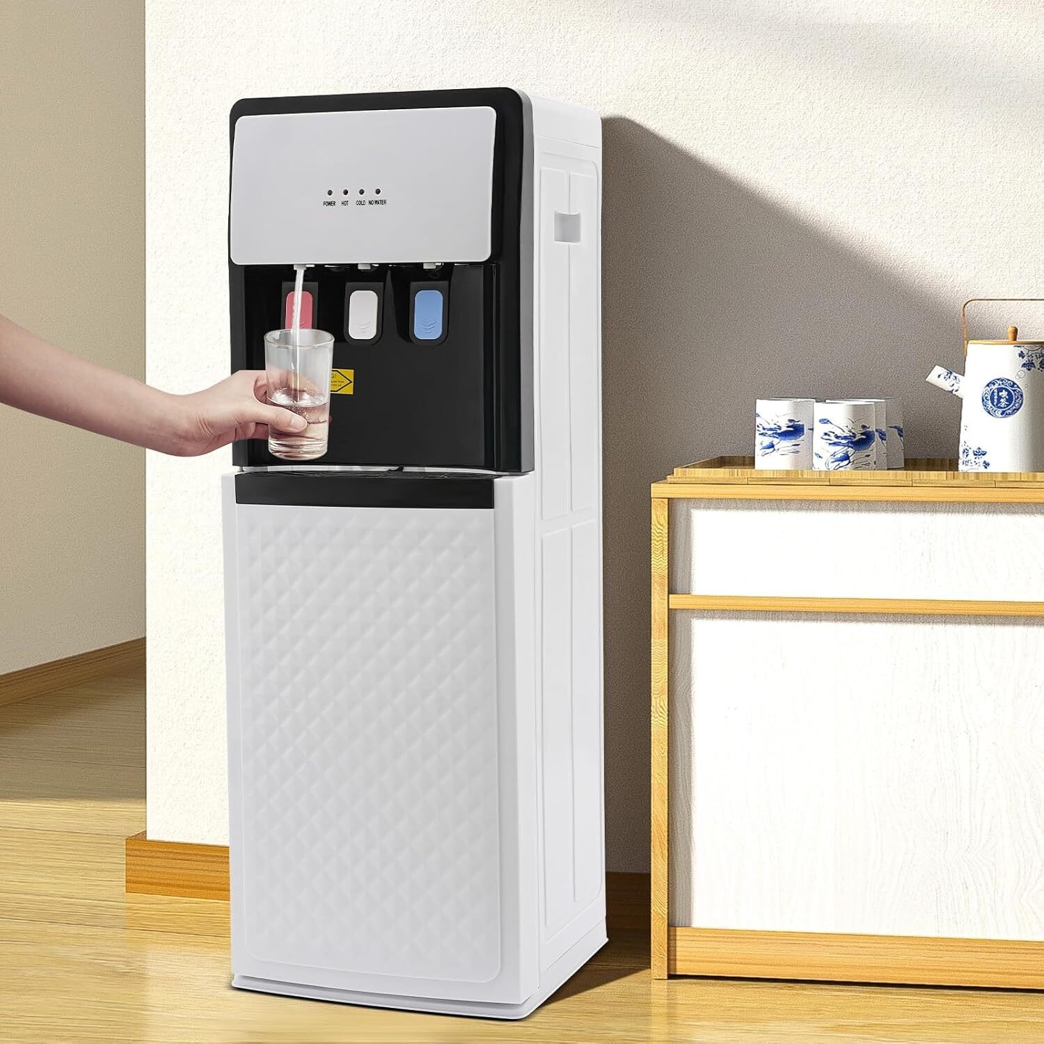 Water Dispenser Bottom Loading Water Cooler for 5 Gal Bottles w/ Indicator Light
